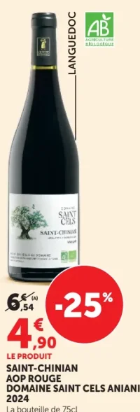 Saint-Chinian AOP Rouge Domaine Saint Cels Aniani