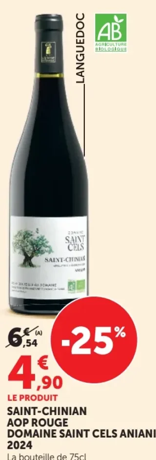 Saint-Chinian AOP Rouge Domaine Saint Cels Aniani