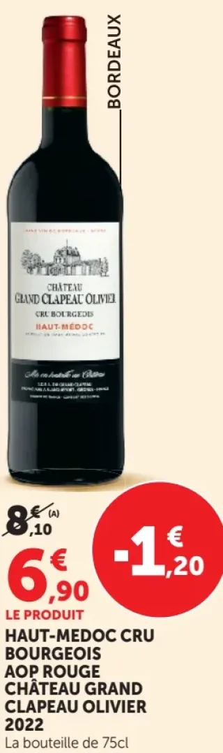 HAUT-MEDOC CRU BOURGEOIS AOP ROUGE CHÂTEAU GRAND CLAPEAU OLIVIER 2022