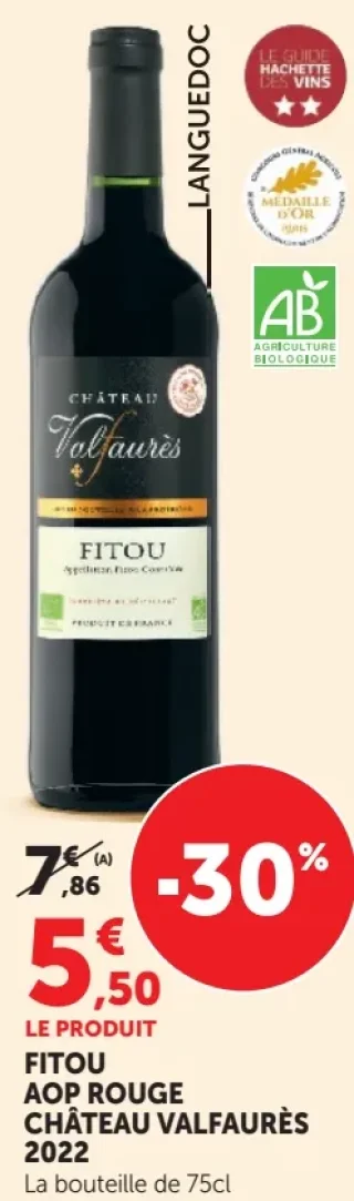 Fitou AOP Rouge Château Valfaurès 2022