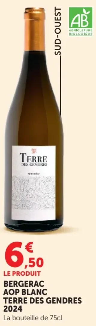 Terre des Gendres Bergerac AOP Blanc 2024