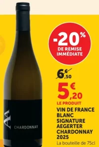 VIN DE FRANCE BLANC SIGNATURE AEGERTER CHARDONNAY