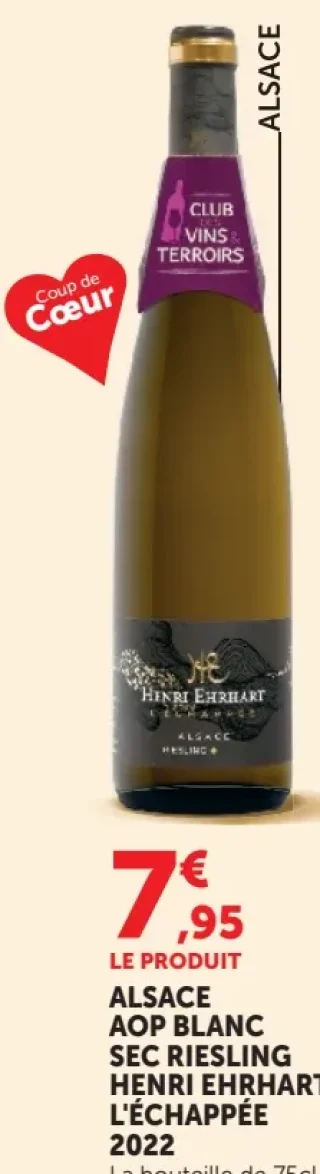 ALSACE AOP BLANC SEC RIESLING HENRI EHRHART L'ÉCHAPPÉE 2022