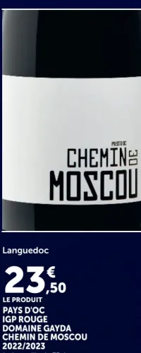 DOMAINE GAYDA CHEMIN DE MOSCOU PAYS D'OC IGP ROUGE 2022/2023