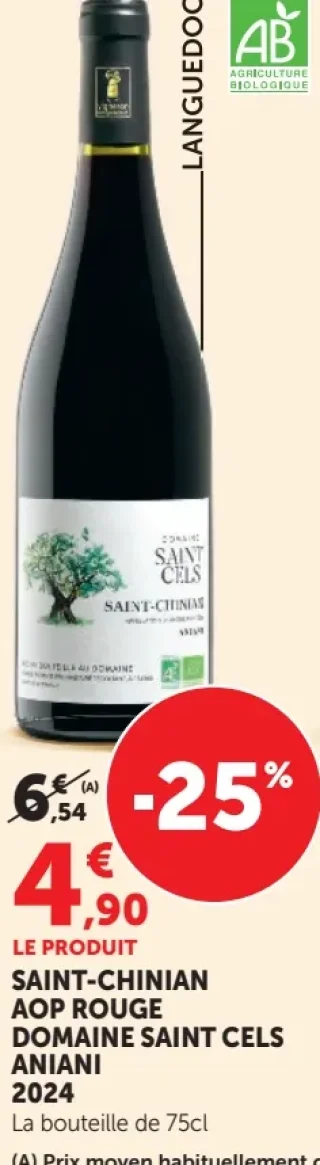 Vin rouge AOP Saint-Chinian Domaine Saint Cels Aniani