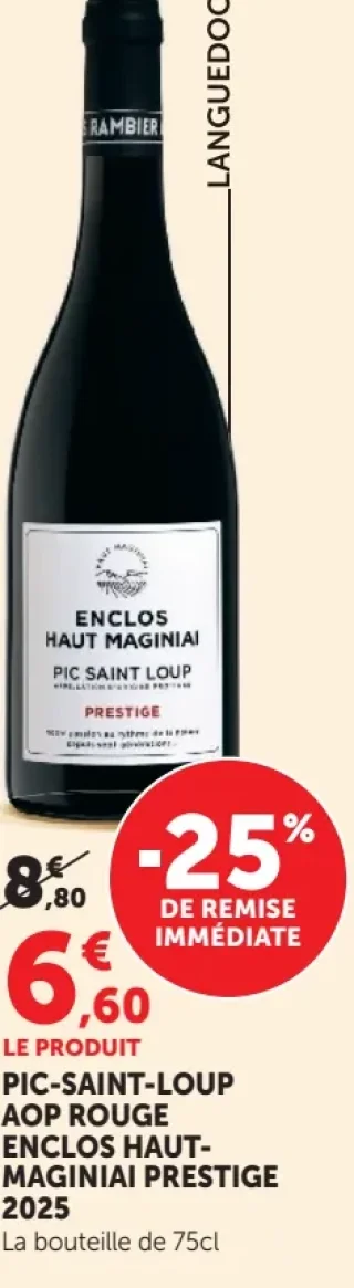 Vin rouge AOP Pic-Saint-Loup Enclos Haut-Maginiai Prestige