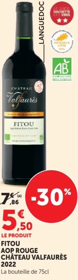 Vin rouge AOP Fitou Château Valfaurès