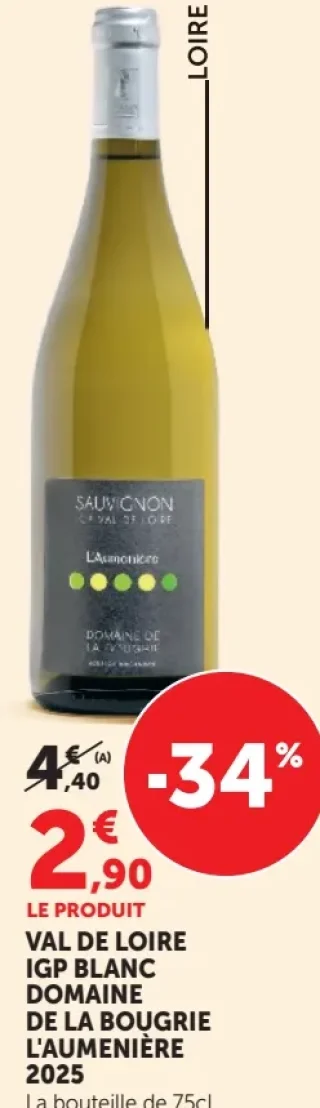 Domaine de la Bougrie L'Aumenière Val de Loire IGP Blanc