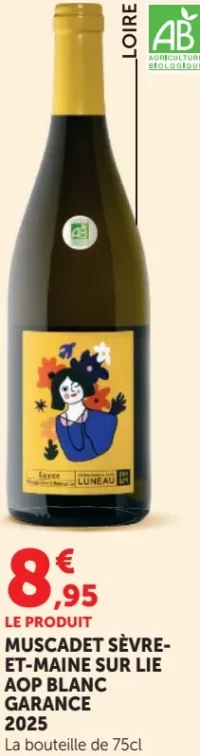 Garance Muscadet Sèvre-et-Maine sur lie AOP Blanc
