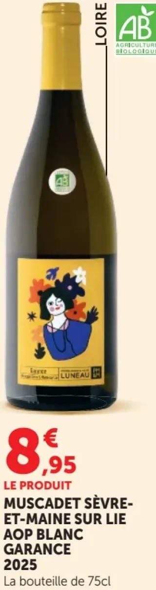 Garance Muscadet Sèvre-et-Maine sur lie AOP Blanc