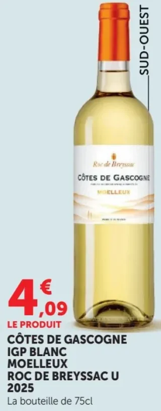 Côtes de Gascogne IGP Blanc Moelleux Roc de Breyssac U