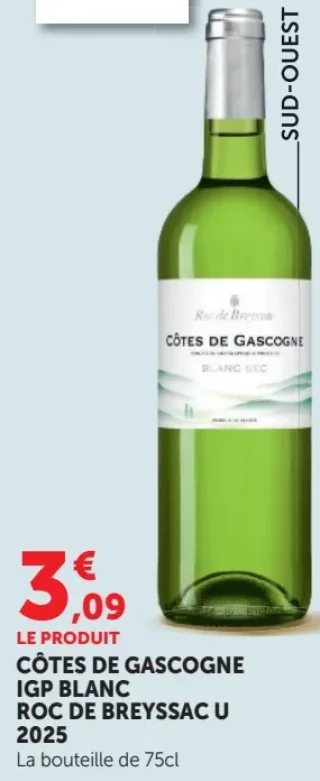 Côtes de Gascogne IGP Blanc Roc de Breyssac U