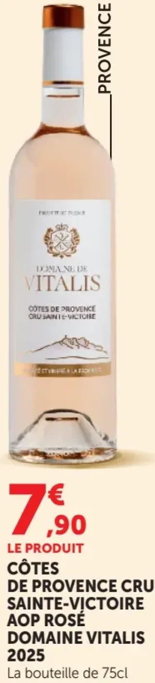 CÔTES DE PROVENCE CRU SAINTE-VICTOIRE AOP ROSÉ DOMAINE VITALIS 2025