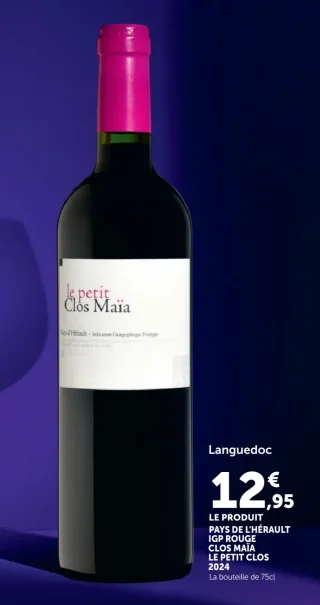 PAYS DE L'HÉRAULT IGP ROUGE CLOS MAÏA LE PETIT CLOS 2024