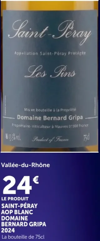 Saint-Péray AOP Blanc Domaine Bernard Gripa 2024 Les Pins