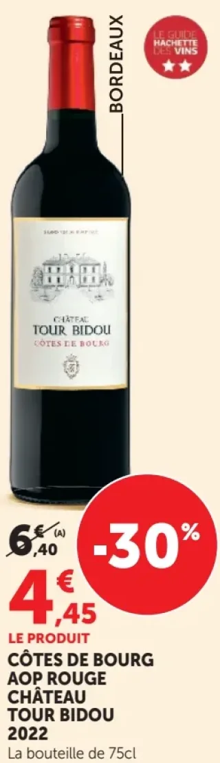 CHÂTEAU TOUR BIDOU 2022 CÔTES DE BOURG AOP ROUGE