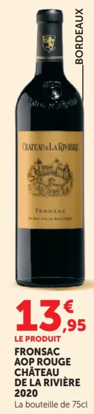 CHÂTEAU DE LA RIVIÈRE 2020 FRONSAC AOP ROUGE