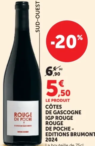 Côtes de Gascogne IGP Rouge Rouge de Poche - Editions Brumont 2024