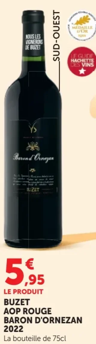 BUZET AOP ROUGE BARON D'ORNEZAN 2022