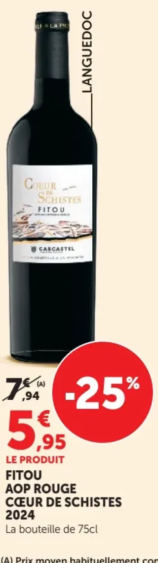 Cascastel Cœur de Schistes Fitou AOP Rouge 2024