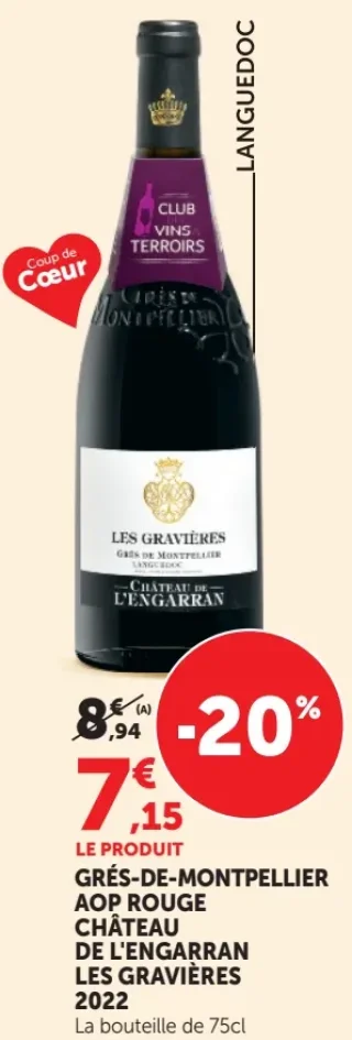 Château de l'Engarran Les Gravières Grés-de-Montpellier AOP Rouge 2022