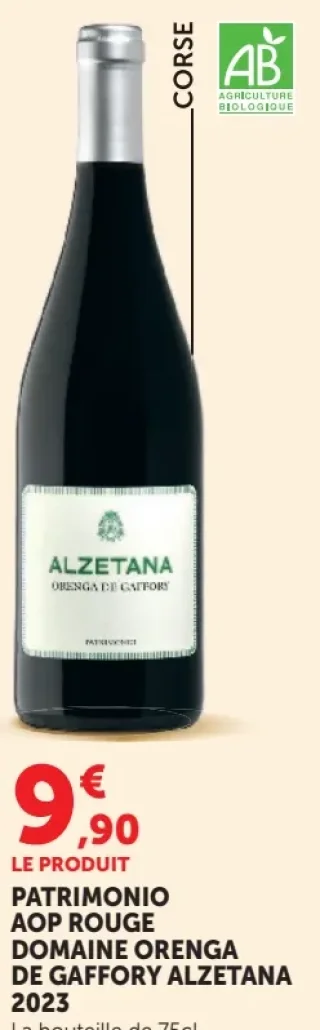PATRIMONIO AOP ROUGE DOMAINE ORENGA DE GAFFORY ALZETANA 2023