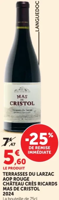 Terrasses du Larzac AOP Rouge Ch teau Cr s Ricards Mas de Cristol 2024