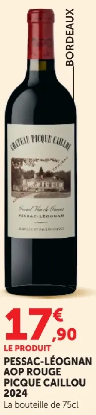 Pessac-Léognan AOP Rouge Picque Caillou 2017
