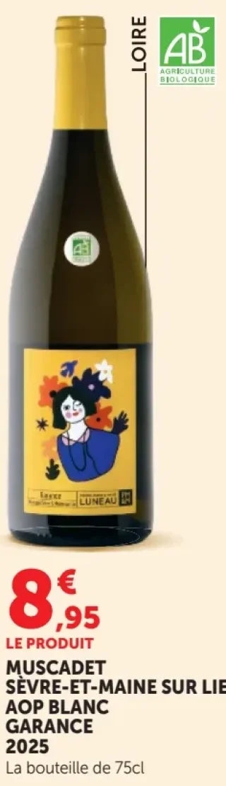 MUSCADET SÈVRE-ET-MAINE SUR LIE AOP BLANC GARANCE 2025