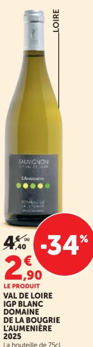 VAL DE LOIRE IGP BLANC DOMAINE DE LA BOUGRIE L'AUMENIÈRE 2025