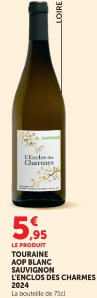 TOURAINE AOP BLANC SAUVIGNON L'ENCLOS DES CHARMES 2024