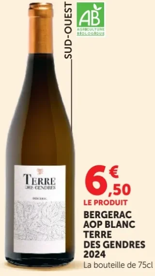 BERGERAC AOP BLANC TERRE DES GENDRES 2024