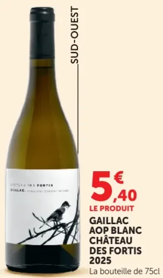 GAILLAC AOP BLANC CHÂTEAU DES FORTIS 2025