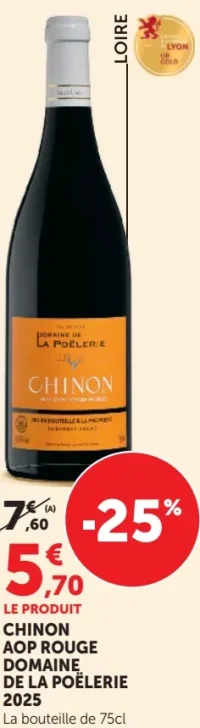 Chinon AOP Rouge Domaine de la Poëlerie 2025