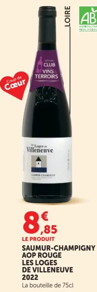 Saumur-Champigny AOP Rouge Les Loges De Villeneuve 2022