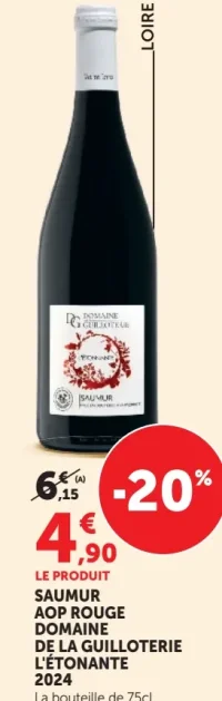 Saumur AOP Rouge Domaine de la Guilloterie L'Étonnante 2024