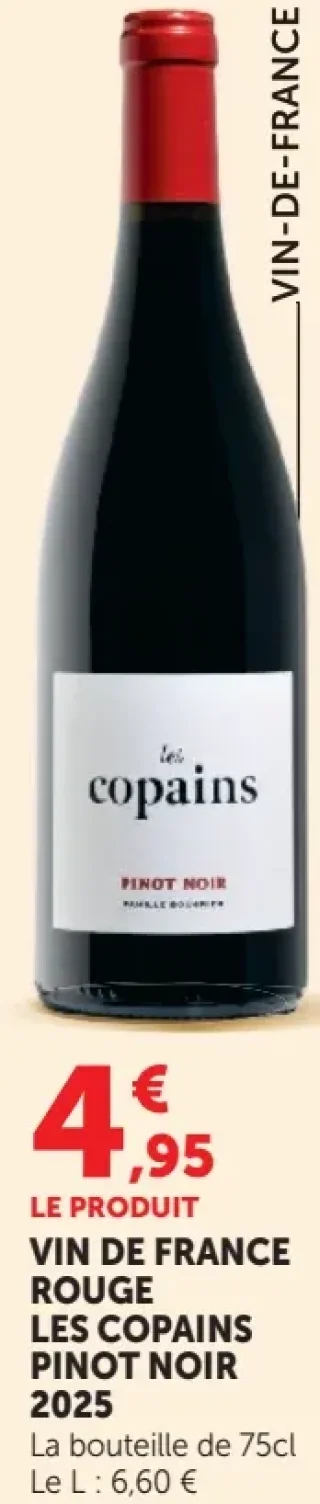 VIN DE FRANCE ROUGE LES COPAINS PINOT NOIR 2025