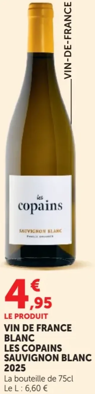 VIN DE FRANCE BLANC LES COPAINS SAUVIGNON BLANC 2025