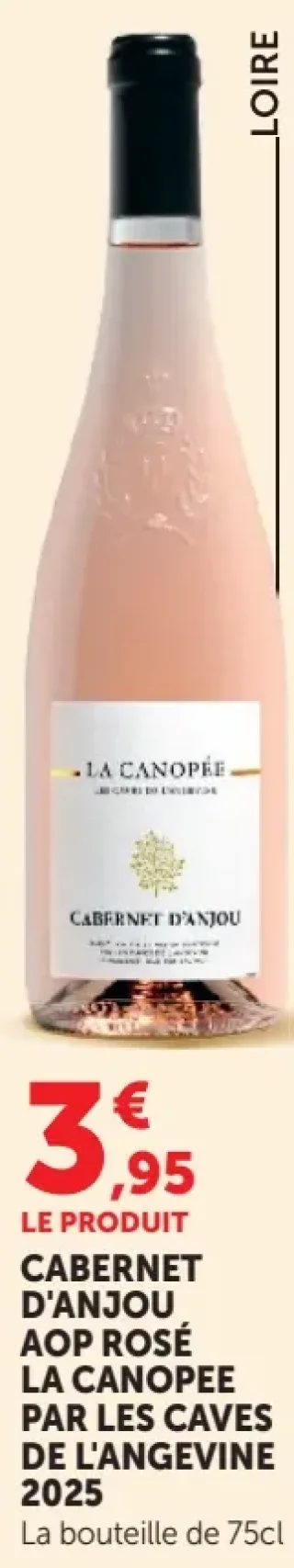 Cabernet d'Anjou AOP Rosé La Canopee par Les Caves de l'Angevine
