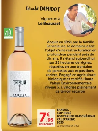 Bandol AOP Rosé Fontbrune Par Château Val d'Arenc