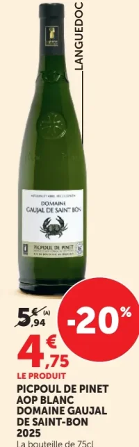 Domaine Gaujal de Saint-Bon Picpoul de Pinet AOP Blanc 2025