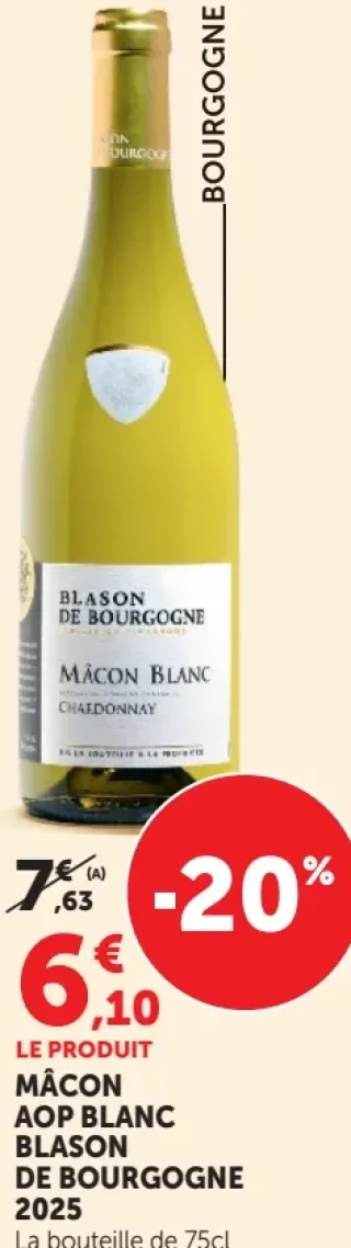 MÂCON BLANC AOP BLANC BLASON DE BOURGOGNE 2025
