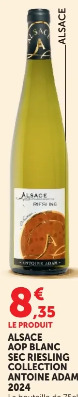 ALSACE AOP BLANC SEC RIESLING COLLECTION ANTOINE ADAM 2024
