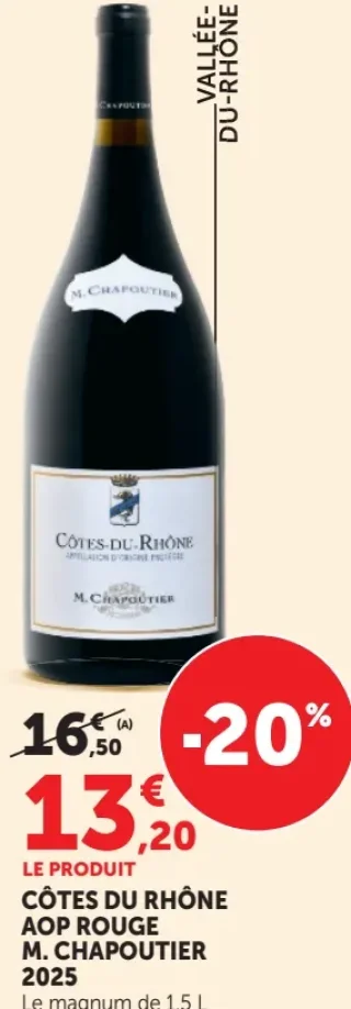 CÔTES DU RHÔNE AOP ROUGE M. CHAPOUTIER