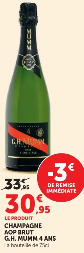 CHAMPAGNE AOP BRUT G.H. MUMM 4 ANS D'ÂGE