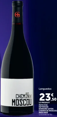 Vin rouge Chemin de Moscou Domaine Gayda Languedoc Pays d'Oc IGP