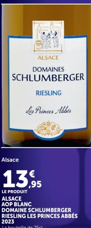 ALSACE AOP BLANC DOMAINE SCHLUMBERGER RIESLING LES PRINCES ABBÉS
