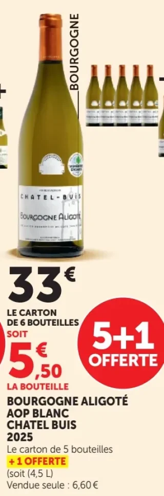 Vin blanc Bourgogne Aligoté AOP Blanc Chatel Buis 2025