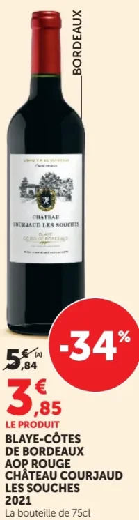 BLAYE-CÔTES DE BORDEAUX AOP ROUGE CHÂTEAU COURJAUD LES SOUCHES 2021