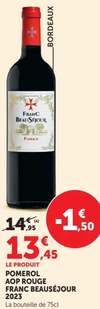 Pomerol AOP Rouge Franc Beauséjour 2023